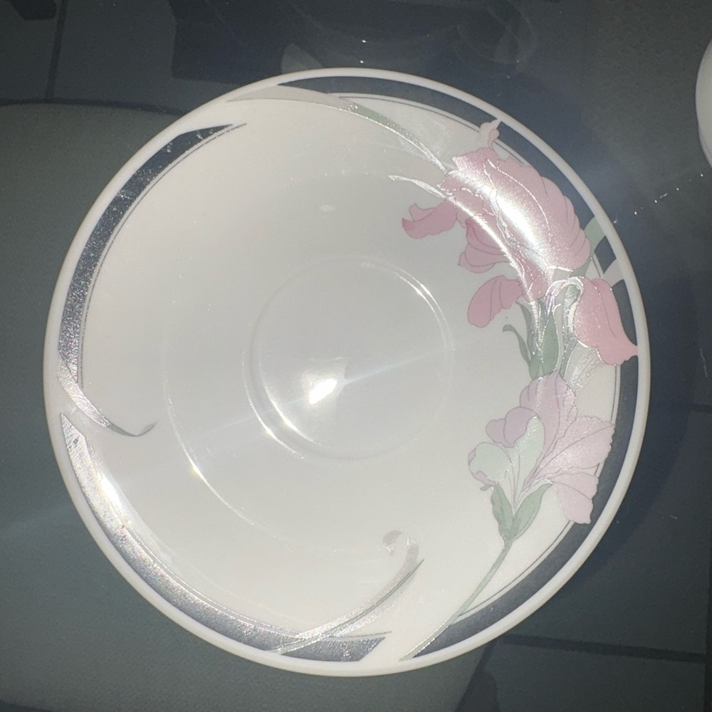 VINTAGE Pink orchid Coffee Set with black Accents - Picture 3 of 13